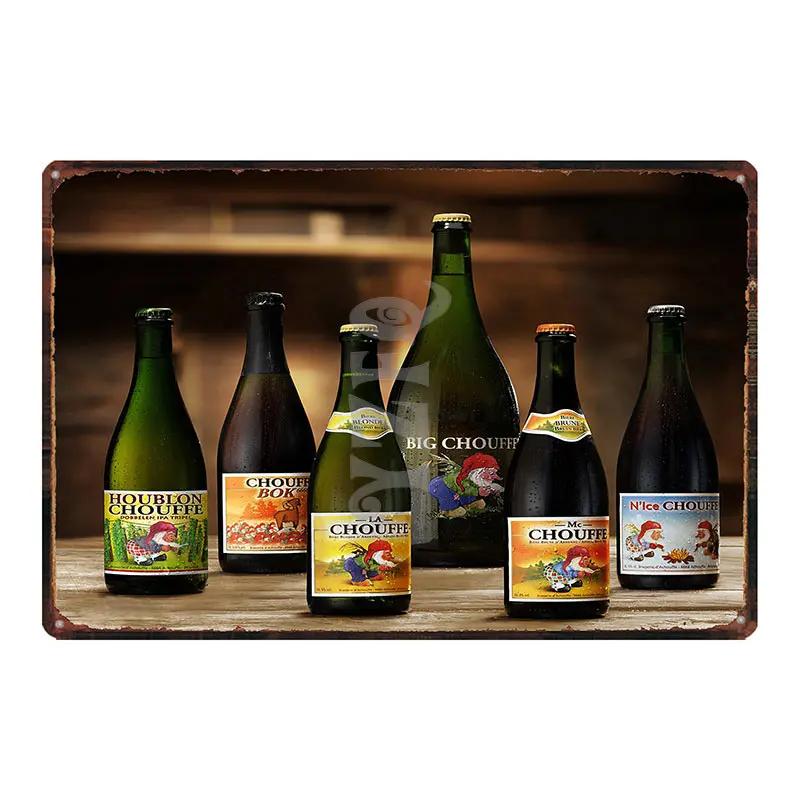 Orval Chimay Westmalle Chouffe Targa in Metallo Vintage per Bar Club Muro Pub Ristorante Decorazione Casa Poster in Ferro DU-3599A