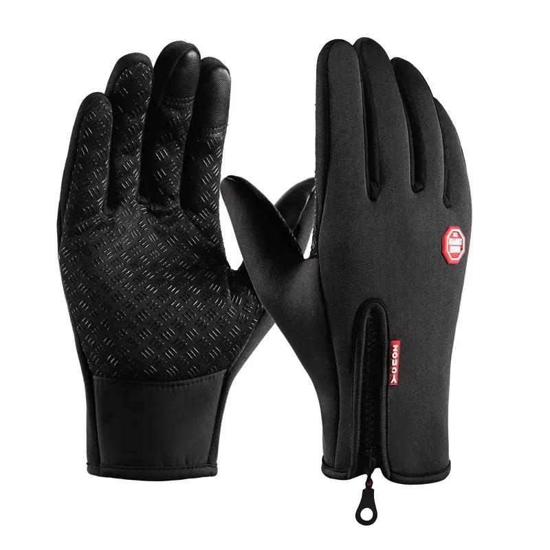 Sports Gloves -30C Unisex Zipper Anti-Slip Foam Touch Screen Lining