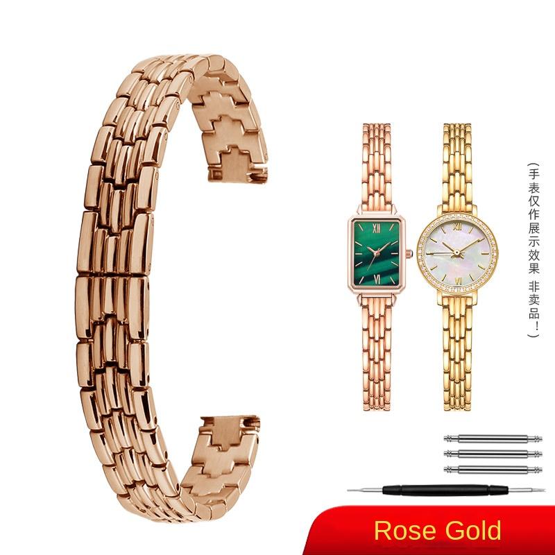High Quality Ladies Watch Band Small Size Stainless Steel Strap Rose Gold Fashion Chain Universal Bracelet for Women 8 10 12 14m