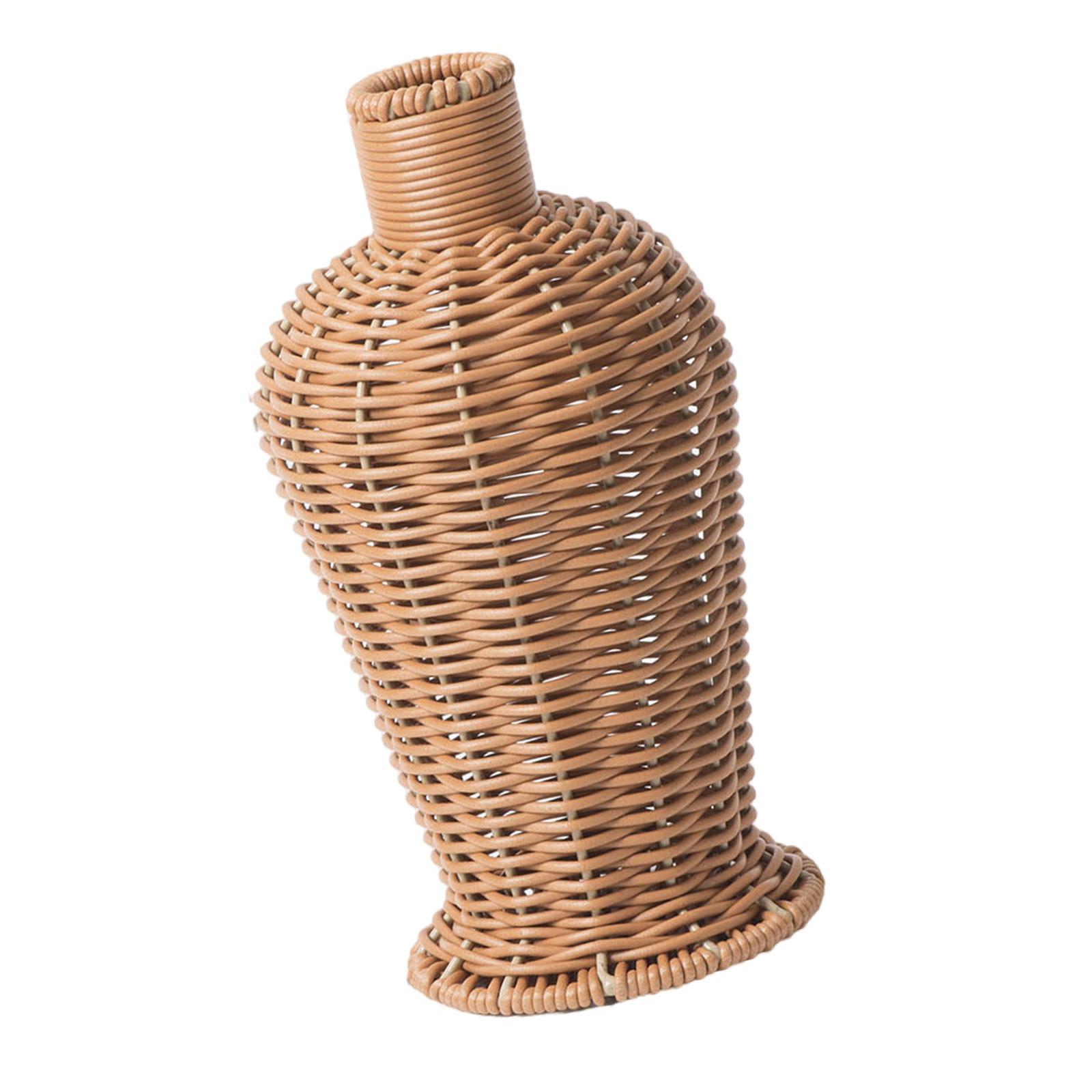

Vintage Modern Faux Rattan Woven Flower Vases Dried Flower Holder Container Farmhouses Desktop Home Garden Decoration
