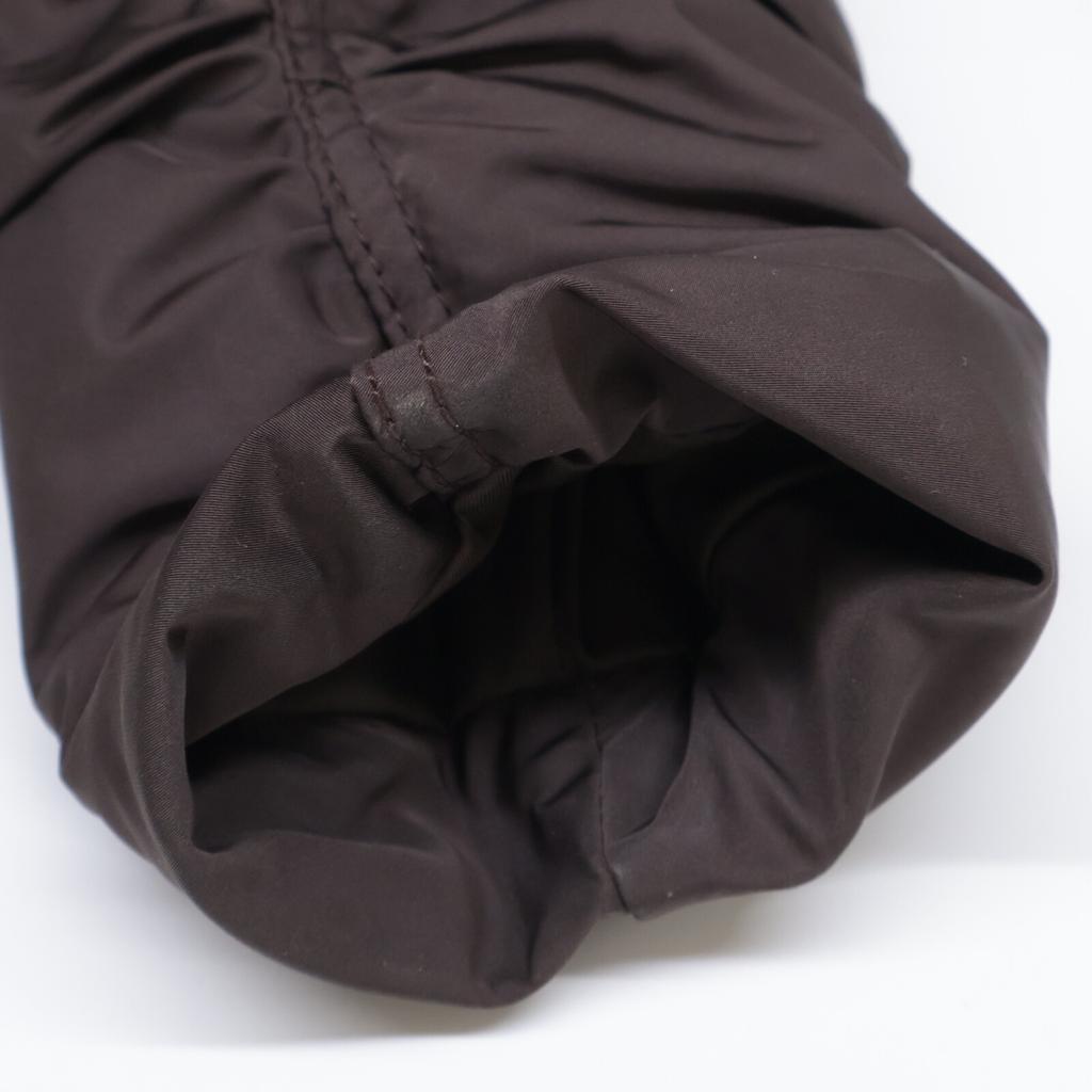 MONCLER 45575 Gathered fur short down jacket Jacket 0 BrownUsed