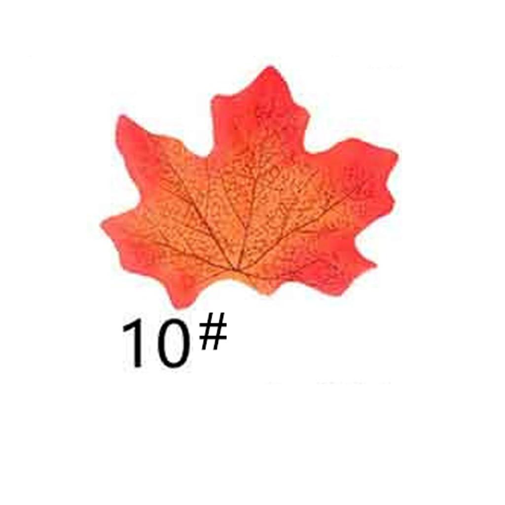 200pcs Artificial Maple Autumn Leaves Plastic Fake Leaves Fake Autumn Maple Leaves Halloween Holiday Wedding Party Decoration