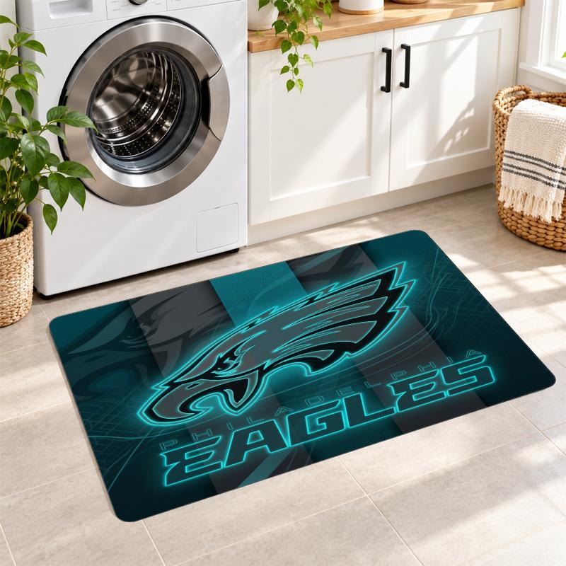 Flanell Küchenmatte Philadelphia Eagles Weicher Teppich Rutschfester Bodenbelag Heimdekoration