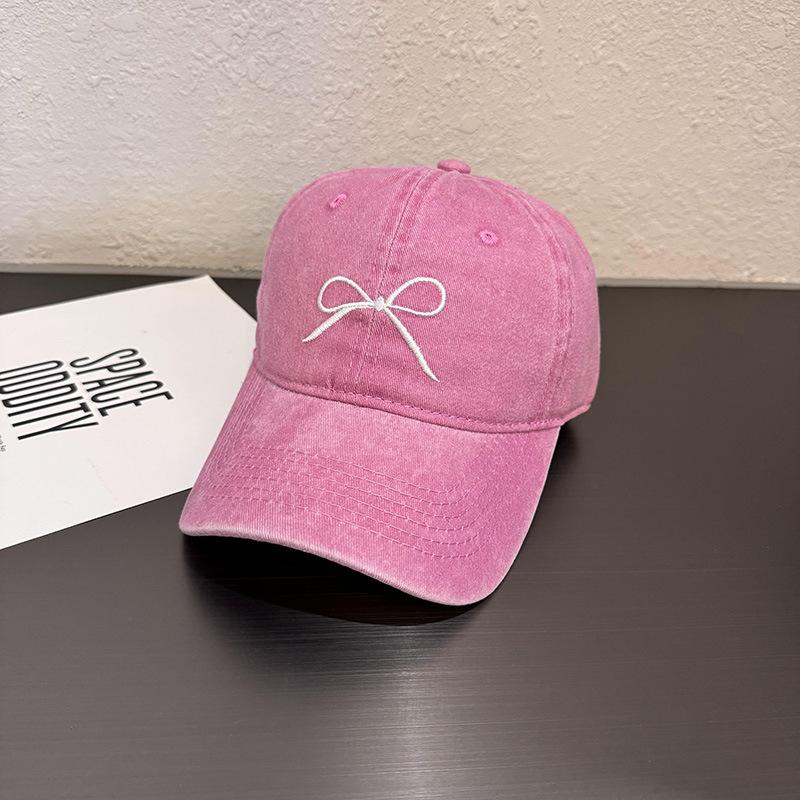 Retro gewaschene Schleife Baseballkappe Damen Sommer neuer Hut graue Kappe