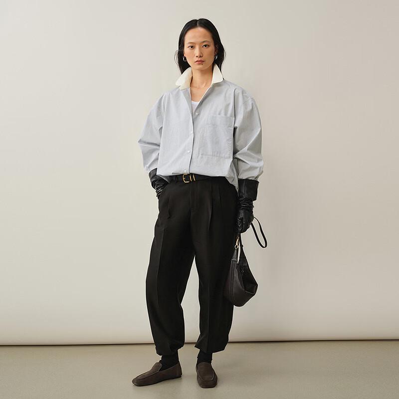 LESS Fall 2026 Striped Cotton Long Sleeve Shirt