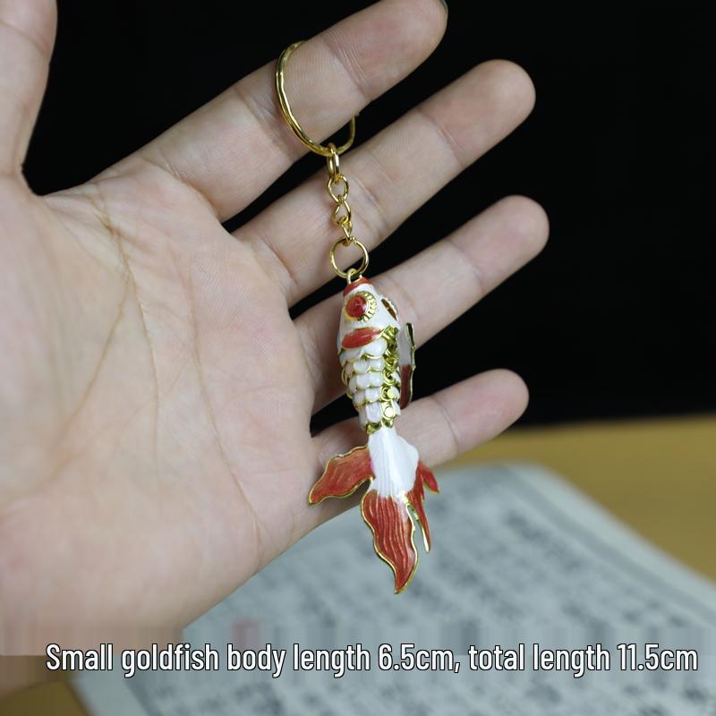 Ручная работа Клоазоне Золотая рыбка Карп Брелок Подвеска