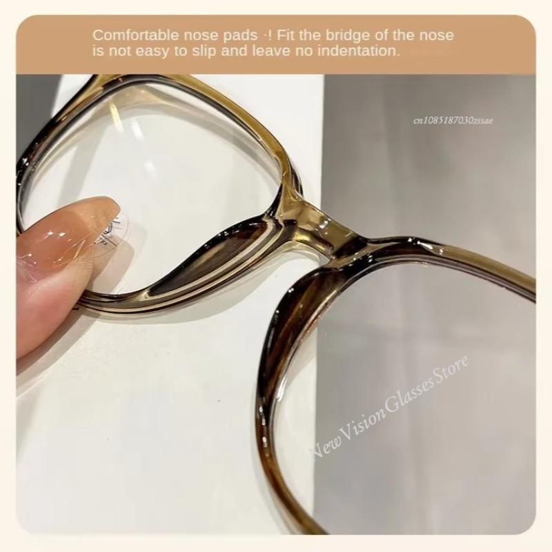 New Retro Ultra-Light Glasses Anti-Blue Light Flat Glasses Female Fashion Exquisite Casual Transparent Frame Flat Light Glasses