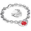 Stainless Steel Medical Logo Bracelet Women'S Titanium Heart Curb Chain O-Line Bracelet