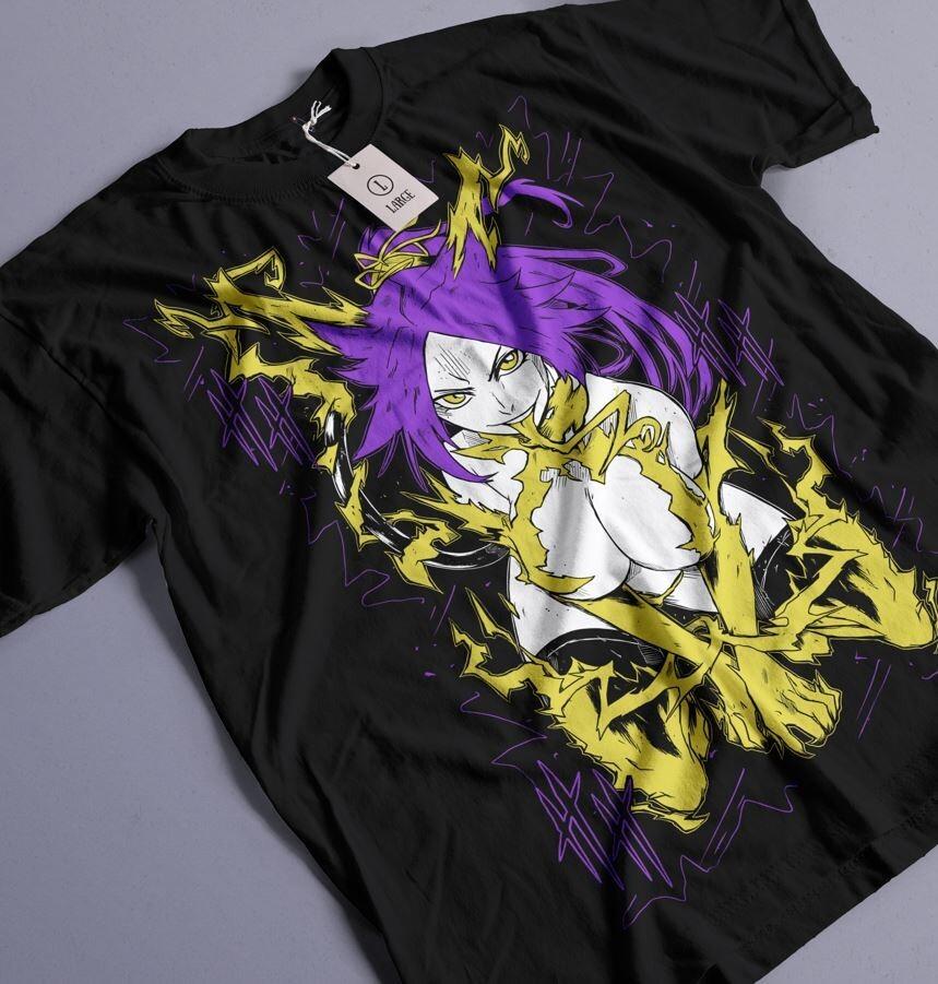 Bleach Anime Tshirt Yoruichi Shihouin T-Shirt Aizen Tee Ichigo Shirt Zaraki Nel
