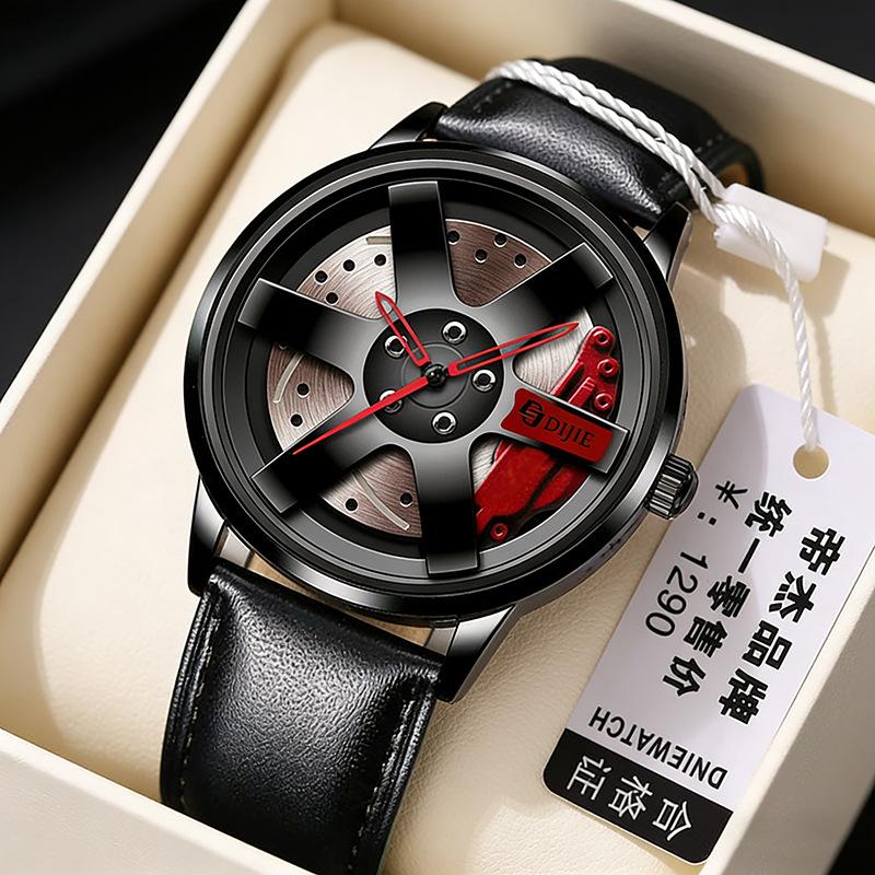 Counter Automatic Movement Watch Men'S Student Sports Car Tire Waterproof Non-Mechanical Quartz Watch