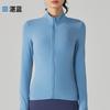 Autumn and Winter Velvet Sportswear Long-sleeved Warm Yoga Jacket Zipper Shirt Stand-up Collar Nude Fitness Running Top Women