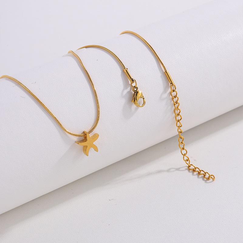 Small Love Heart Star Flower Charm Clavicle Chains Girl Neck  New Stainless Steel Snake Chains Choker Necklace for Women