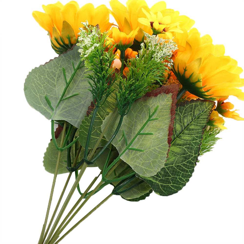 Garde Party 13 sunflower head Home Decoration Flower Bouquet Artificial Flowers Yellow Sunflower