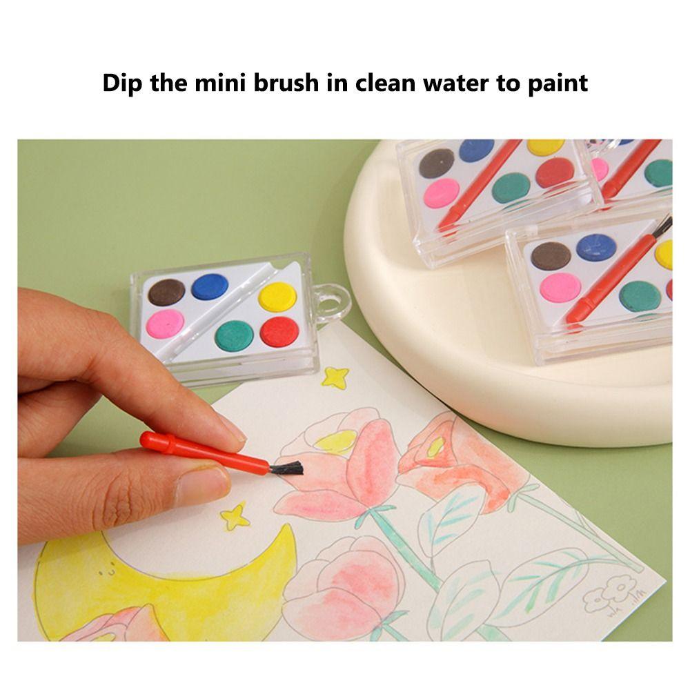 Solid Watercolor Pigment 6 Colors Oil Painting Kit Portable Painting Pigment Set Children