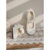 2025 Autumn and Winter New Plush Mary Jane Shoes Women's French Plush Shoes White Thick Heel Plush Single Shoes Ins
