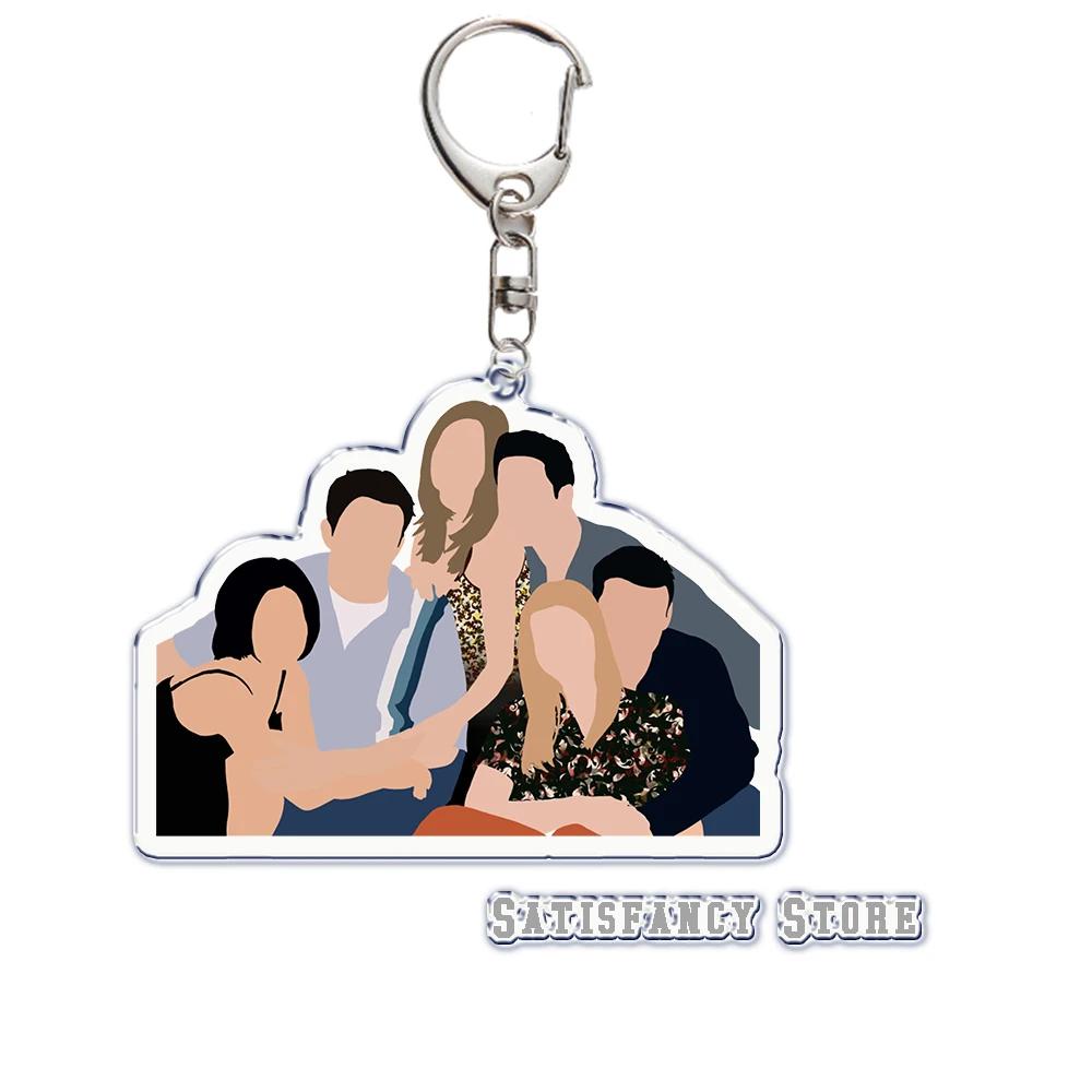 Classics TV Friends Keychain KeyRing Key Chains Chaveiro Cute Cartoon Fashion Friends for Bag Pendant Aaccessories Gift
