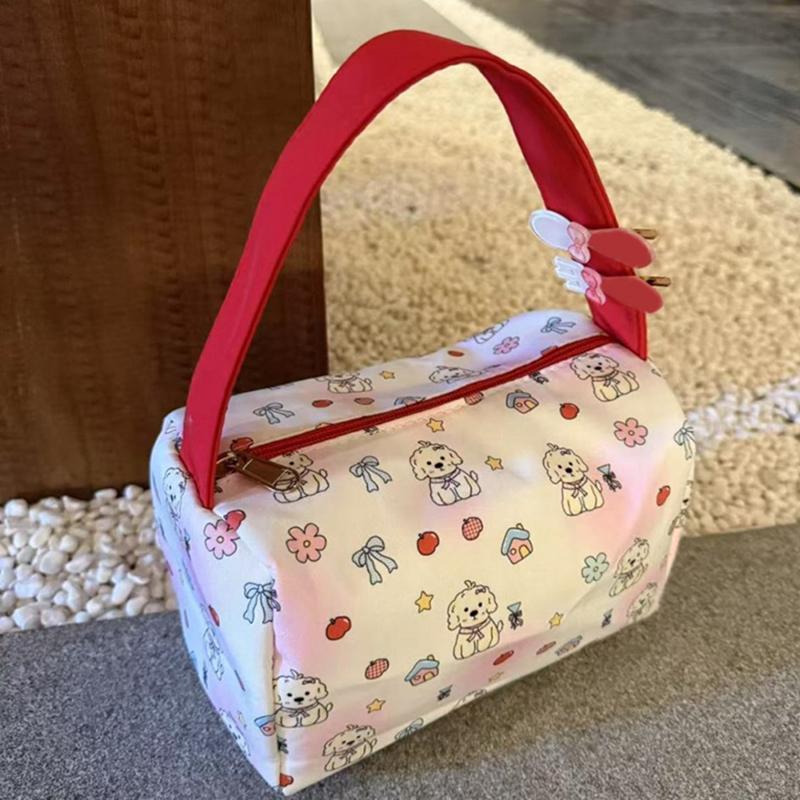 Cartoon Puppy Print Storage Cosmetic Wash Bags Large Capacity Portable Tote Bags Gifts