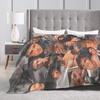 Jacob Elordi Actor Photo Collage Blankets Travel Office Flannel Throw Blanket For Outdoor Warm Soft Quality Bedspread Gift Idea