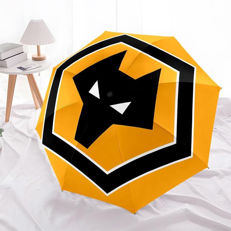 Logo del Wolverhampton Wanderers Calcio Apertura e Chiusura Automatica, Struttura a 8 stecche Ombrello Portatile, Adatto per Uomini e Donne in Tutte le Stagioni Perfe