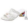 Mode Sommer Peep Toe Strass Sandalen Damen Blumendekor High Heels Pantoletten Frau Mode Weiß Quadratischer Absatz Strand Sandalias Mujer