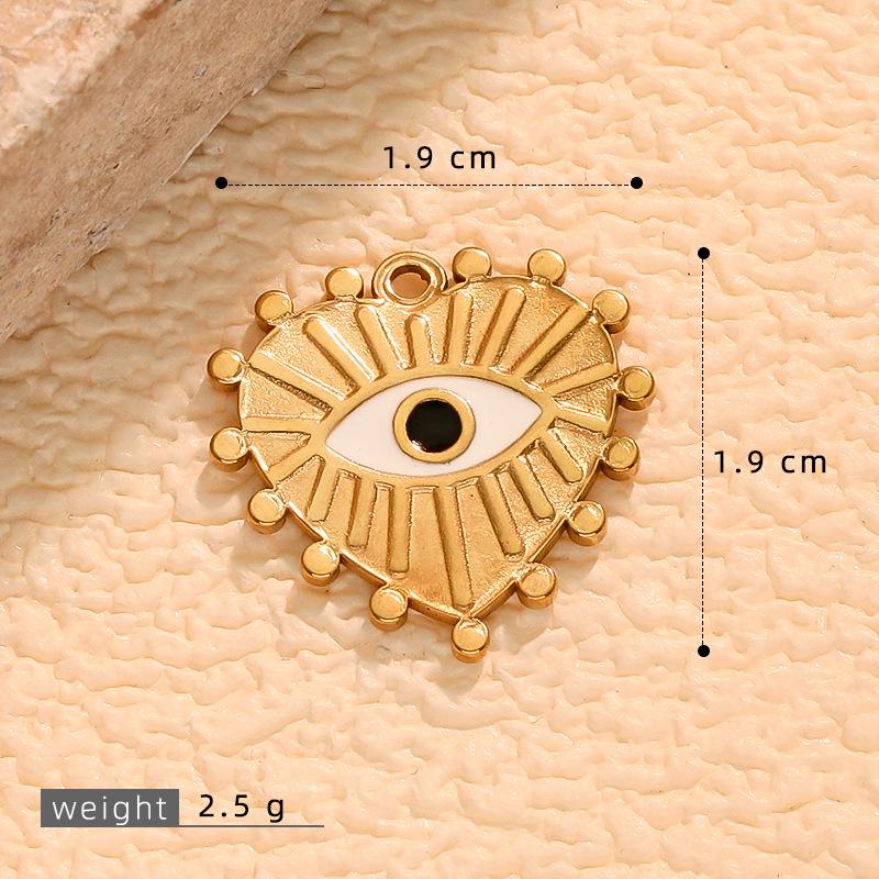 Stainless Steel Geometric Heart Pendant & Mini Eye DIY Jewelry Accessories
