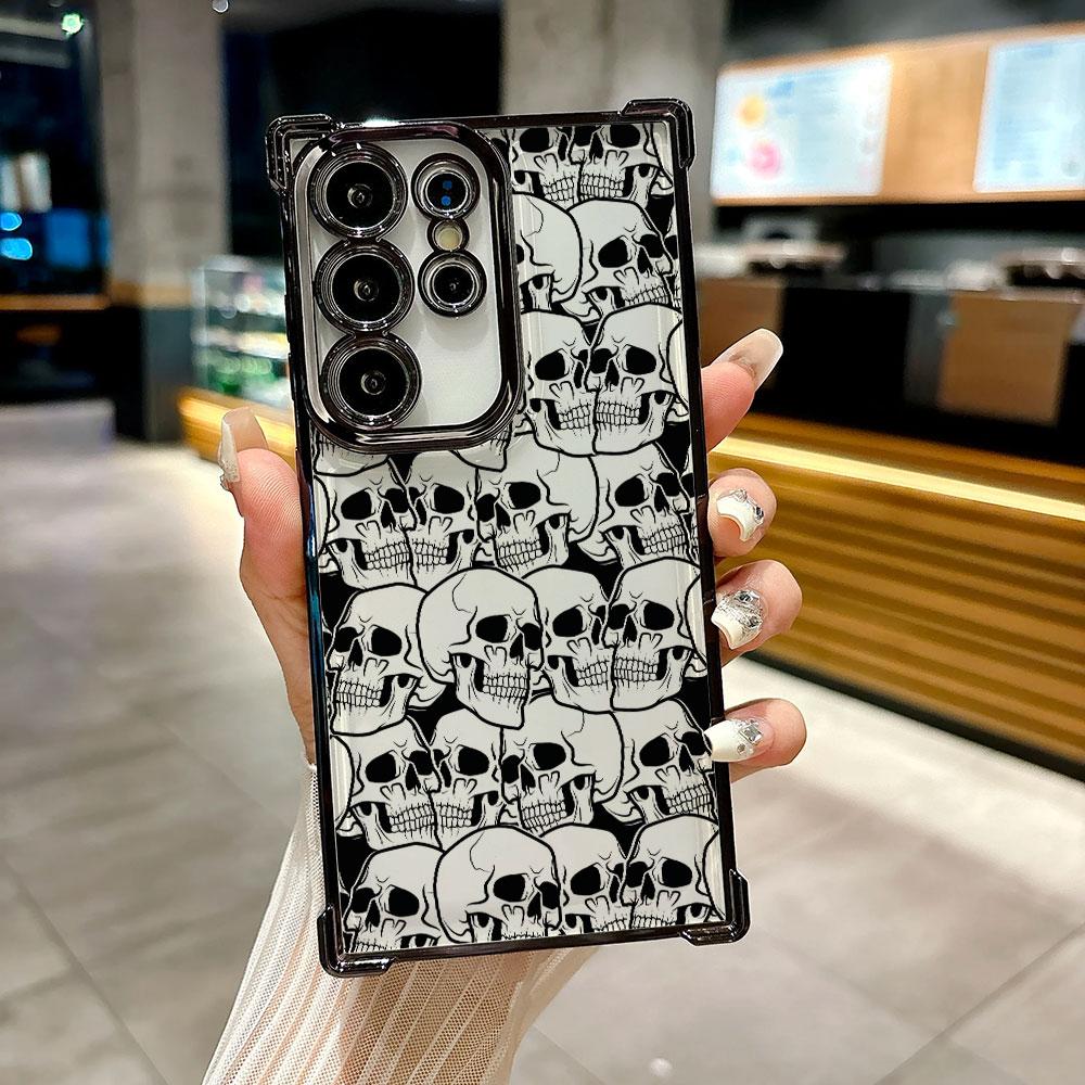 Horror Black Skull Skeleton Coque For Galaxy S26 Ultra Phone Case For Samsung S26 S25 S24 S23 S21 Ultra S20 FE S25 Plus 5G Cover