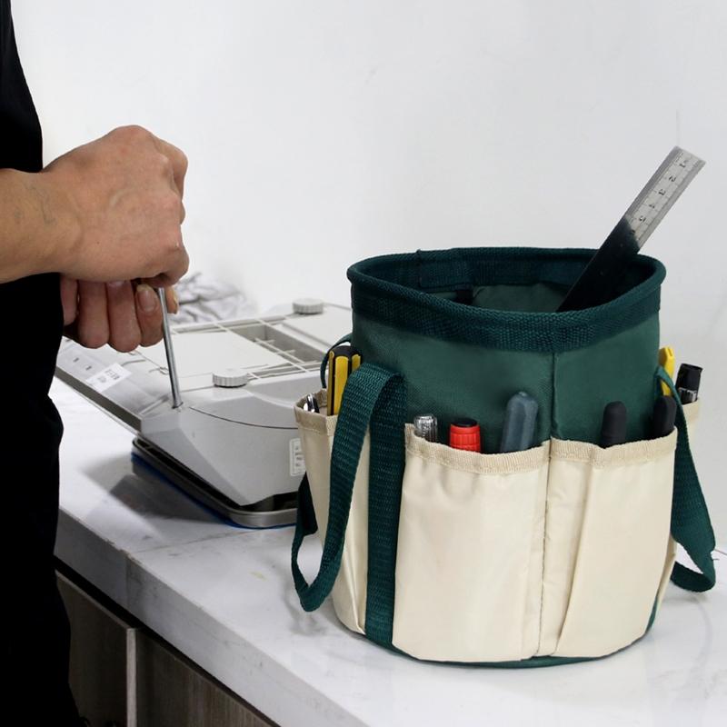Garden Tools Bucket Bag Gardening Organizer Tote with Pockets, Personalized Oxford Cloth Tool Storage Bag for Gardeners
