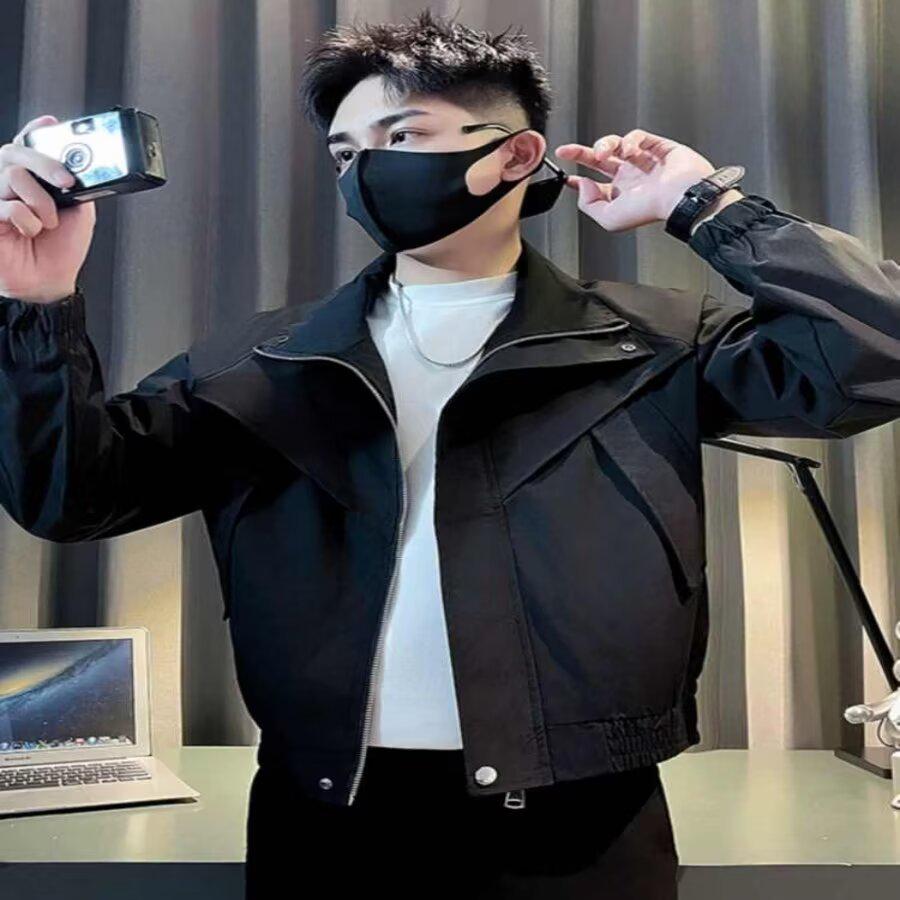 

Men s Trendy Designer Lapel Jacket - Stylish Versatile Spring/Autumn Coat 2025 XL чорний