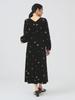 Ray Beams Velvet Embroidered Black 0 Women's Dress,