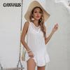 Women's Beach Dress Sleeveless Hairball Tassel Cover Dress Sexy Backless Hollow Beach Dresses