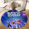 1 Stück KPOP DEMON HUNTERS Runder Teppich, Hergestellt aus Polyester, Perfekt zum Dekorieren von Bürostühlen, Wohnzimmern, Lebendiger Dekorativer Teppich