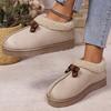 Fashion Vintage Bowknot Platform Cotton Shoes Women Plus Size 36-43 Non Slip Snow Boots Woman Warm Comfortable Short Plush Ankle Boots