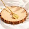 Stainless Steel Snake Pattern Medallion Pendant for Women 18K Gold Plated Link Chain Necklaces Clavicle Chain Statement Jewelry