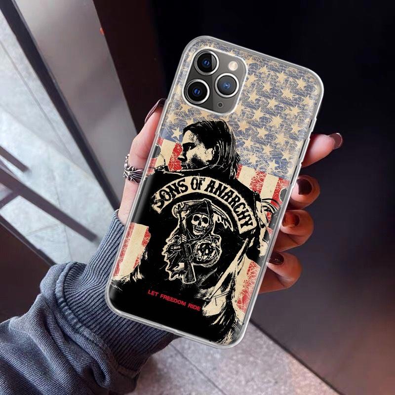 

Sons Of Anarchy Eua Tv Phone Case For iPhone 17 Air 11 13 Mini 14 15 Plus 16 12 Pro Max 16E SE 7 8 Pattern Soft TPU Back Cover iPhone 17 Air