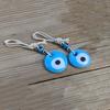 Hand-Woven Blue Glass Evil Eye Keychain Pendant