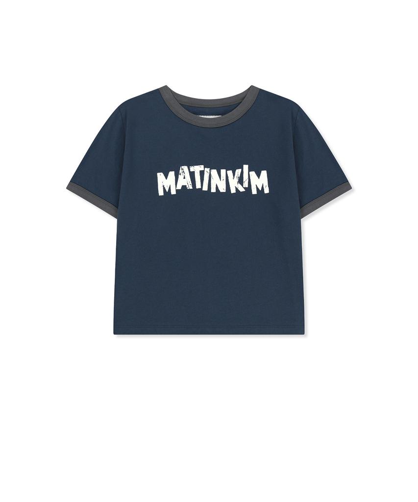 Mattengkim Matin Logo Ringer Crop Top In Navy