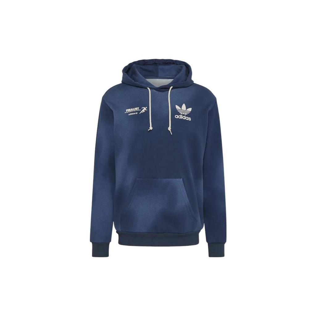 Adidas Originals Trefoil Print Hoodie Men Tops Blue HL9283