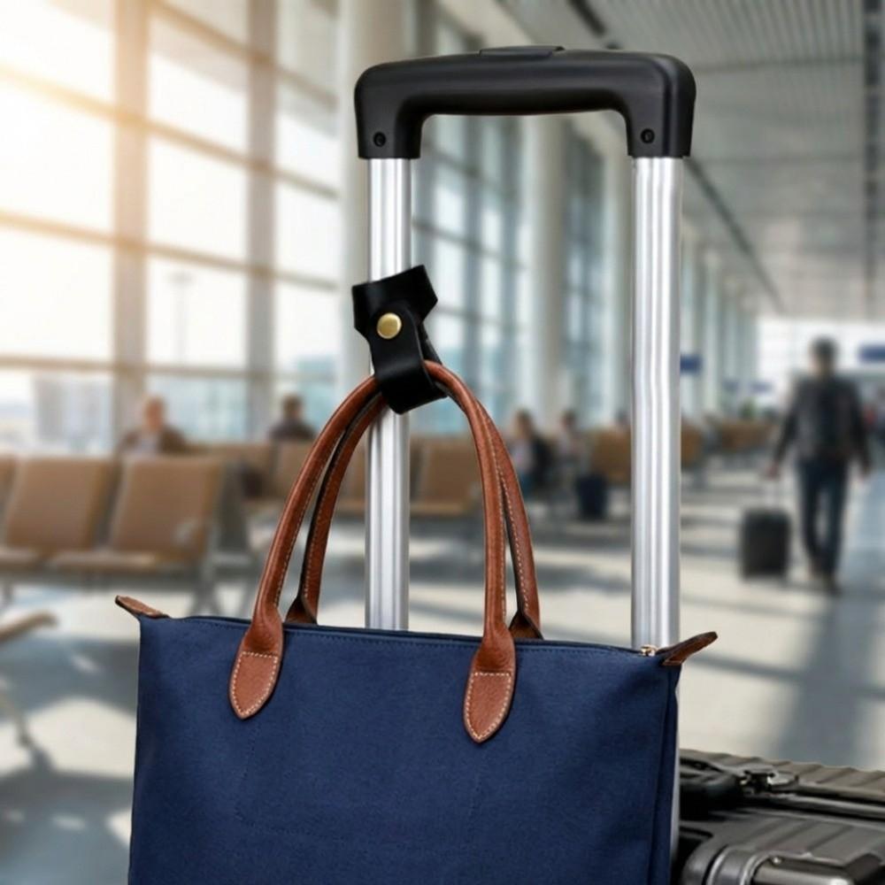 6pcs/set Leather Hook Baggage Organizer Belt Buckles T-shape Travel Accessories Suitcase