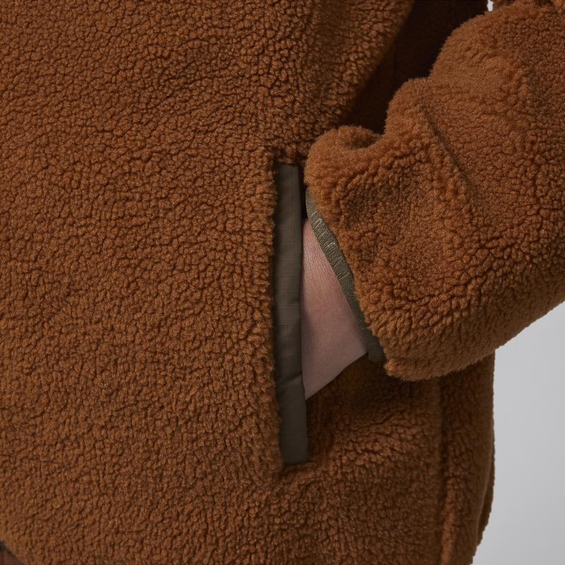 Jordan Fashionable Faux Shearling Hooded Jacket Kids Jackets Desert-Copper HQ7968-228