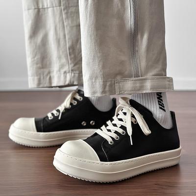 Fashion Men's Thick Soled Board Shoes Fashion British Design Style Leisure Party Daily Office Outdoor Hiking Youth Classic Black Shoes