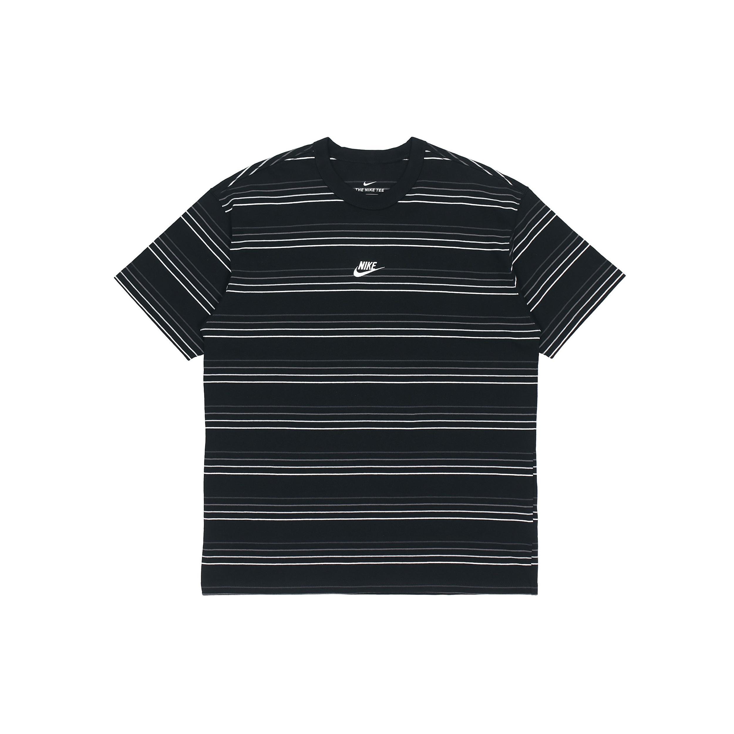 Nike Sportswear Embroidered Logo Stripe Loose Knit Sports Short Sleeve Black Men s DB6532-010 S