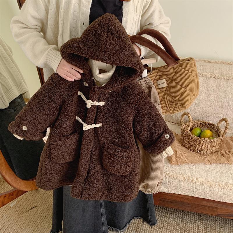Children's Coat Fleece-lined Thickened Long Warm Coat for Autumn and Winter