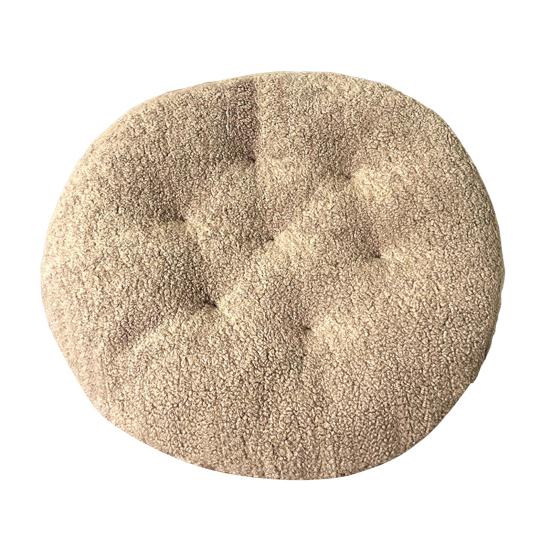Seat Cushion Round Futon Design Furry Short Plush Surface Extra Thick Chair Floor Cushion Anti-Slip Design Solid Color Chair Cushion