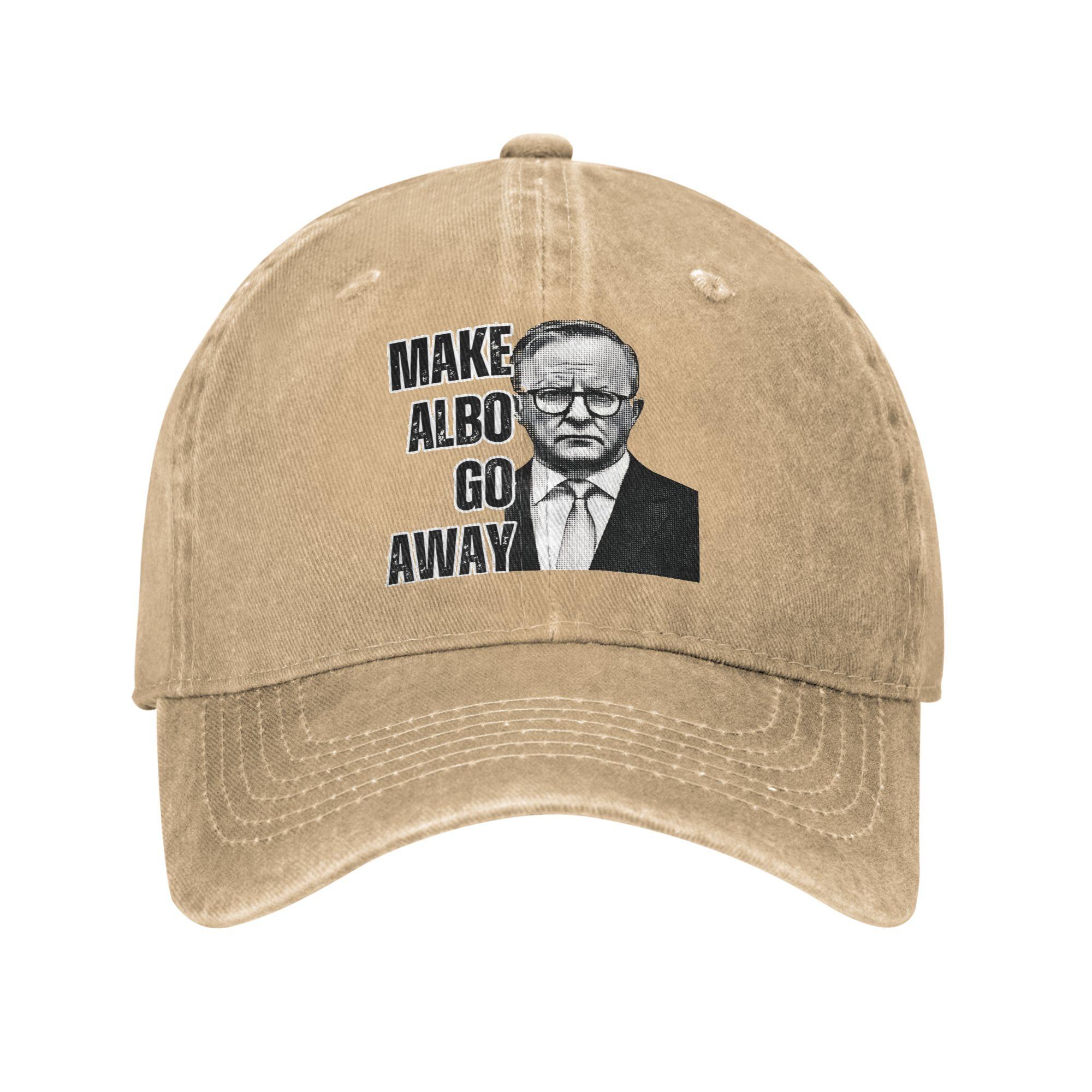 

Summer MAGA MAKE ALBO GO AWAY1 Baseball Cap Sun Adjustable Design Washed Trucker Hat Unisex-Teens Stylish Snapback Cap One Size