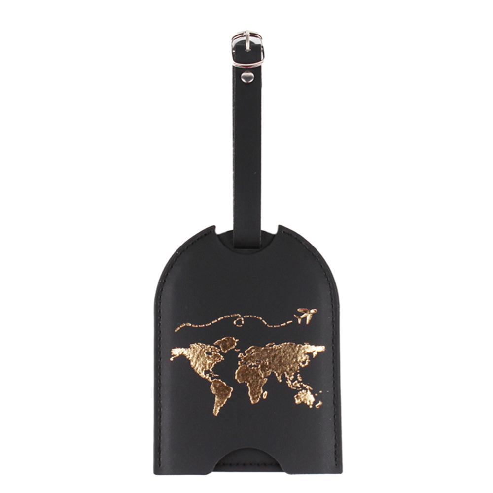 Push-pull Style Business Luggage Tag Hidden Airplane Boarding Pass Suitcase Hanger Set Leather Double-layer