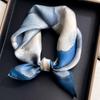 1116 New Blue Silk Silk Scarf Neck Small Square Scarf Women's Spring and Autumn Neck Protection Scarf Fashionable Foreign High-end Shawl