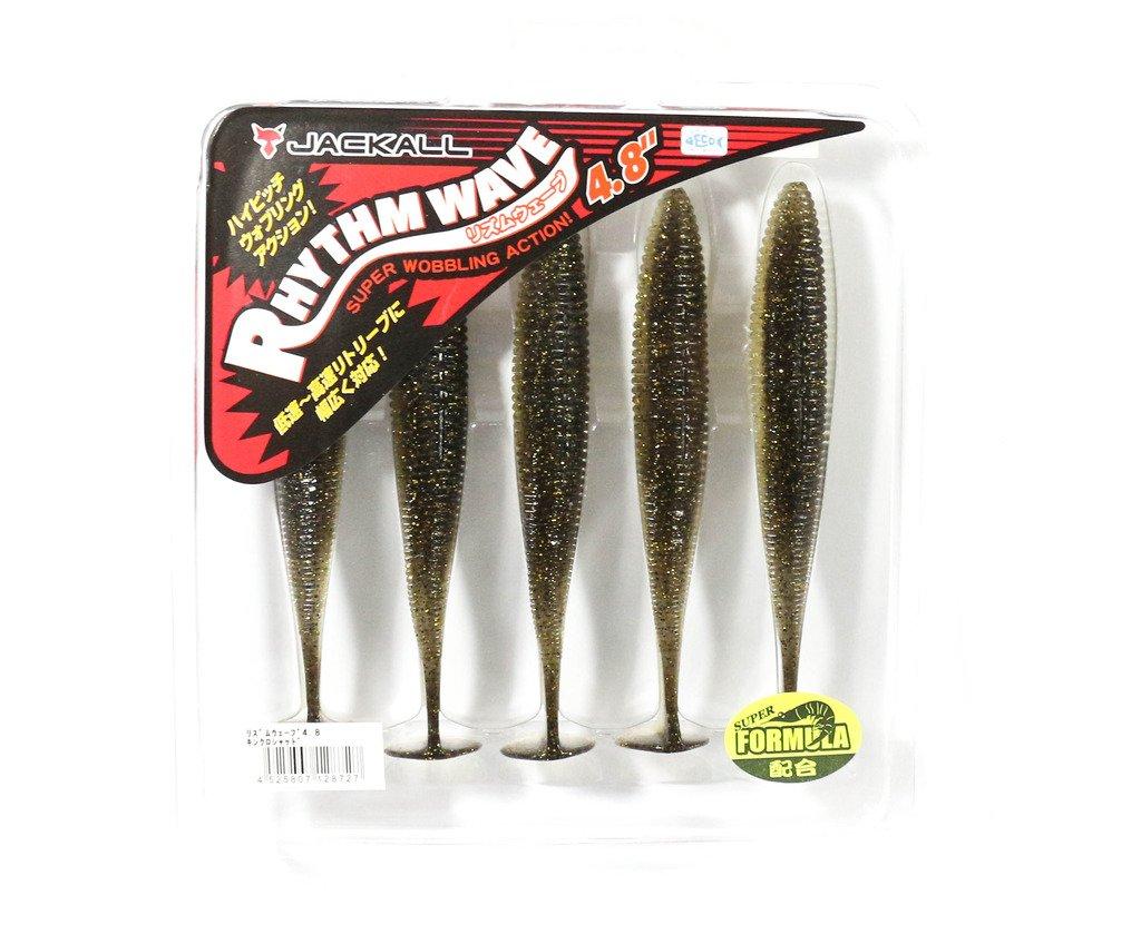 JACKALL Rhythm Wave inch Shad Worm 4.8 Kin-Kuro