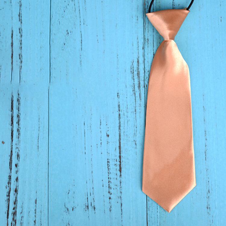 Elastic Silk Tie: Simple, Solid Color, Lazy Man's Design for Kids