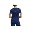 Adidas Stella McCartney Solid Color Letter Logo Round Neck Pullover Short Sleeve T-Shirt Women Tops Navy-Blue EA2216