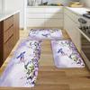 1 x Anti-Ermüdungs-Küchenteppich, Vogel- und Blumendruck, wasserdicht, rutschfest, dick gepolstert, robuste, bequeme Stehmatte für die Küche